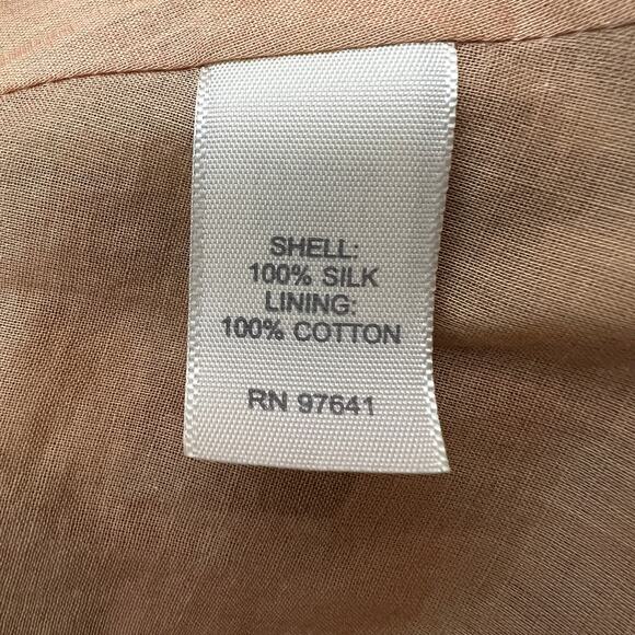 J. Jill Silk Ikat Printed Aline Skirt Knee Length Mini Tan Floral - Picture 4 of 6